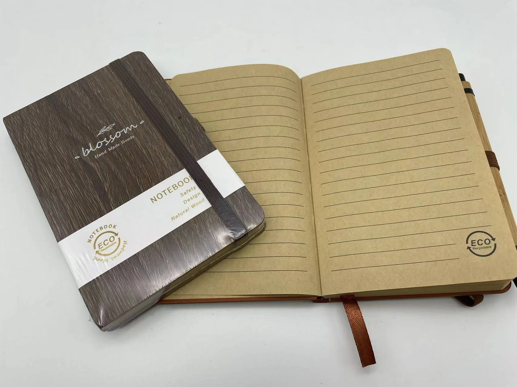 A6 notepad notebook with custom wood paper hard cover notebook for gift market