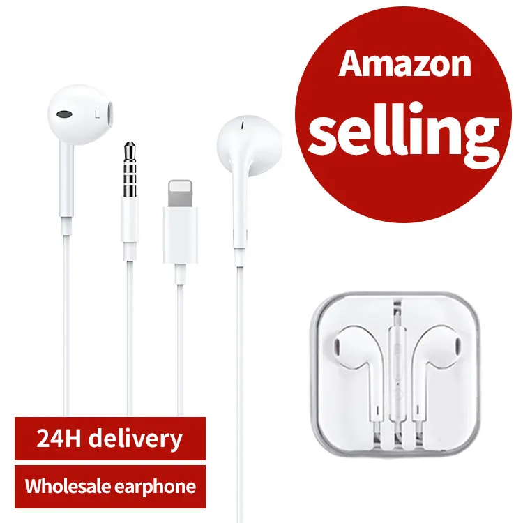 Wholesale 3.5mm Earbud in-ear Earphones with Mic Wired Earphones Deep Bass earphones & headphones For iphone