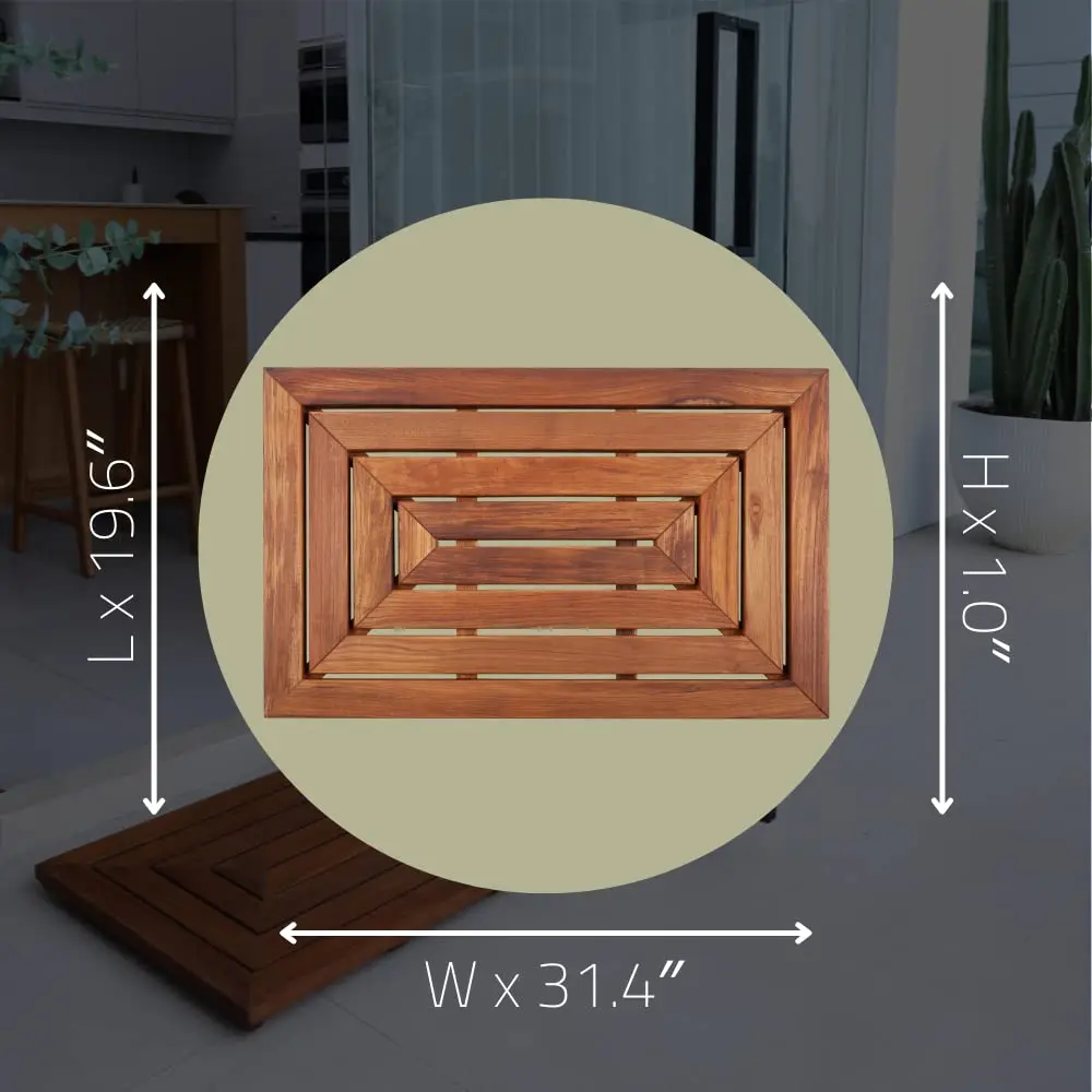 Eco Friendly Shower Mat Bathroom Floor Mat Custom Bamboo Non Slip Wooden Acacia Anti Slip Bamboo Sturdy Bath Mat