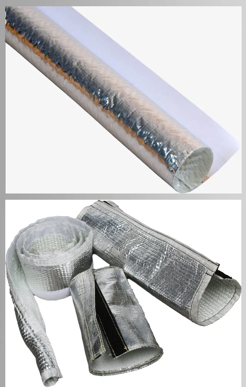 high temperature resistance thermal insulation foiled fiberglass cable sleeve
