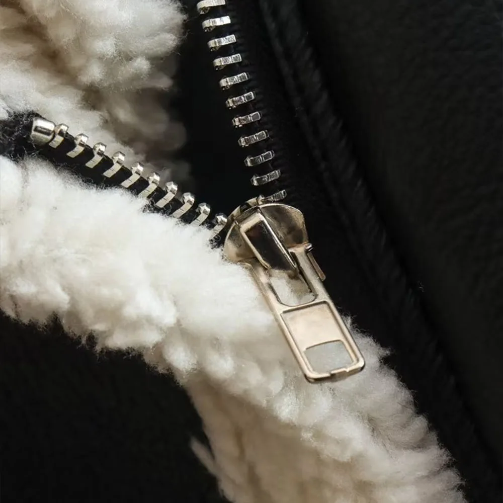 Women New Chic Winter Fashion Cropped Jacket Coat Vintage Long Sleeve Female Outerwear Chic