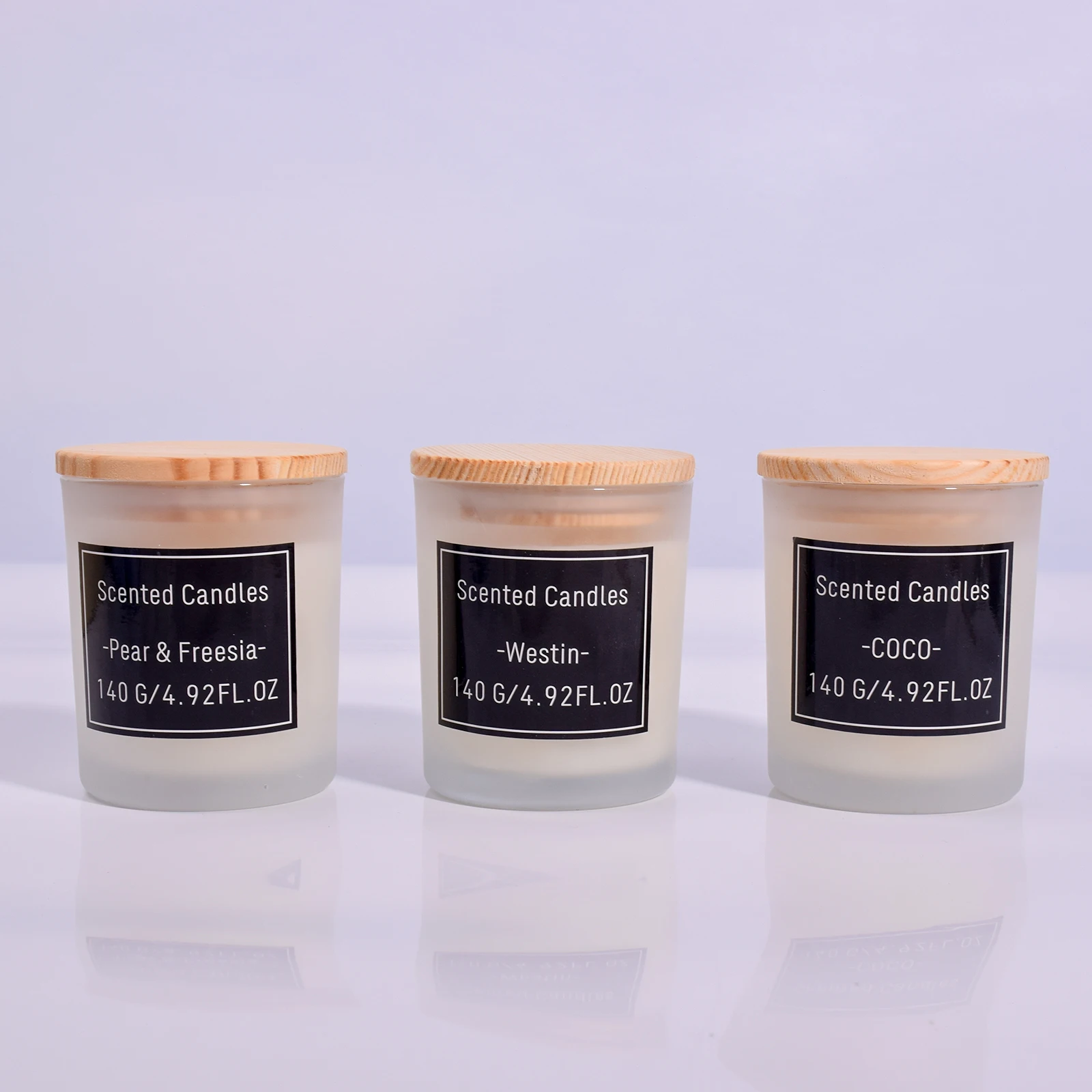 Scented candle filling glass Creative wood lid smokeless soy wax handmade indoor three scented candles accompanied by hand gifts