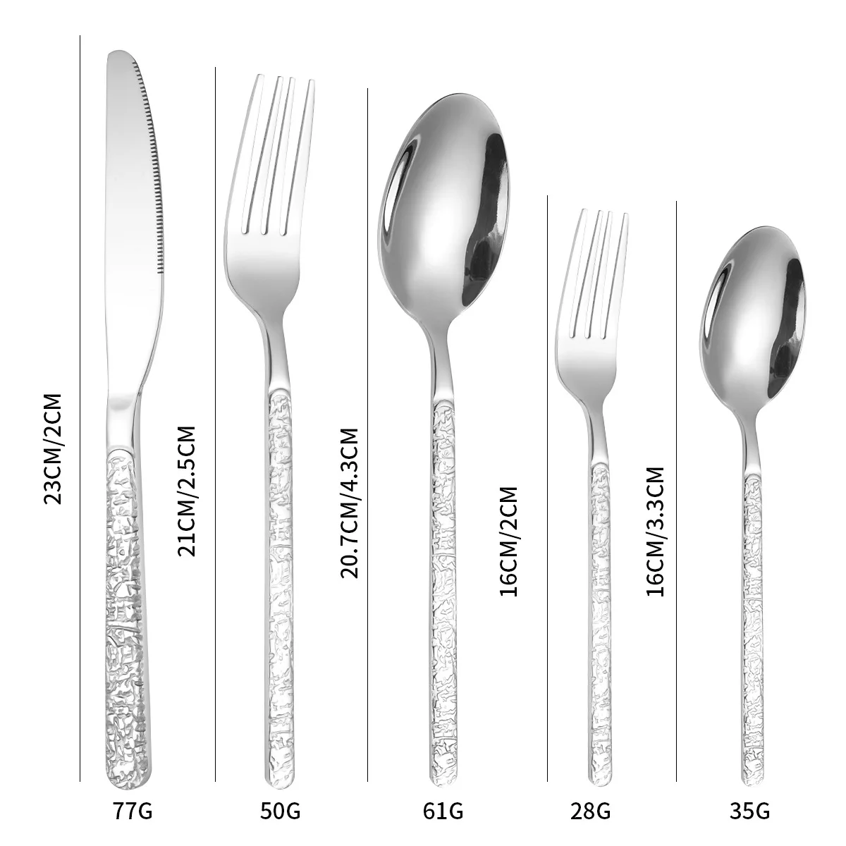 High Quality 5-Piece Cutlery Set Durable Stainless Steel Tableware Various Wholesale Cooking Tool Sets