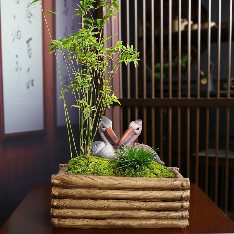 Garden Indoor Home Decoration Green Plant Resin Imitate Tree Root Succulent Flower Pot for Indoor Pot and Patio Flowers