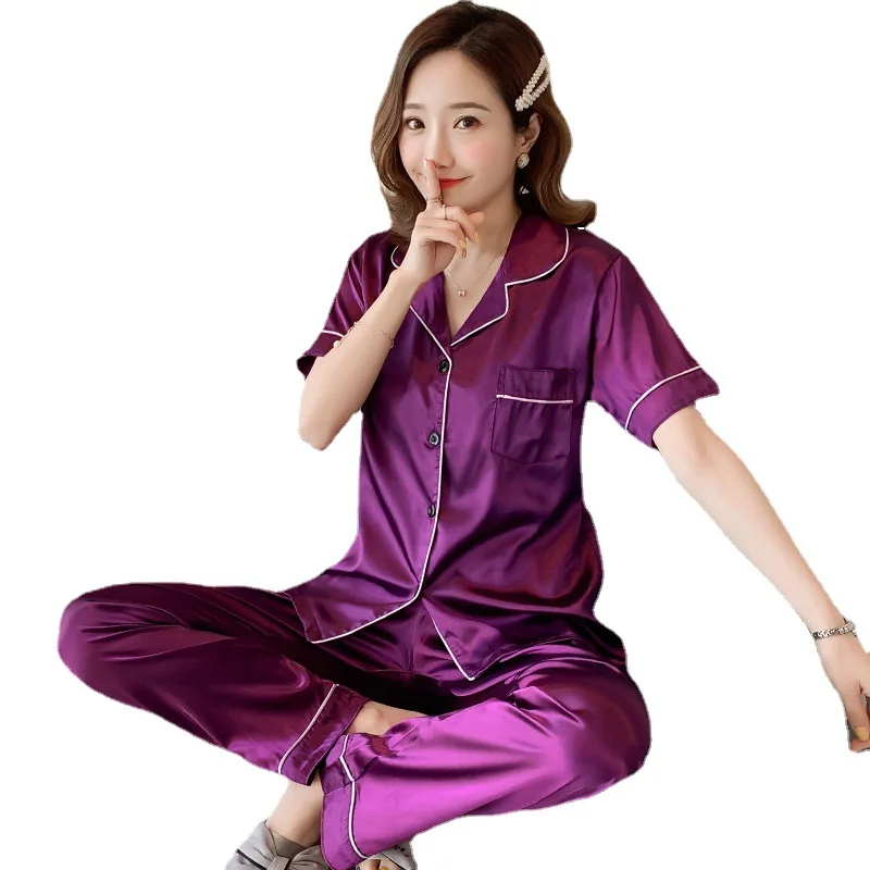 2023 Fashion Comfortable Lightning Mc Queen pj Women Satin Pajama  Wholesale High Quality Custom Pajamas Night Dresses for Women