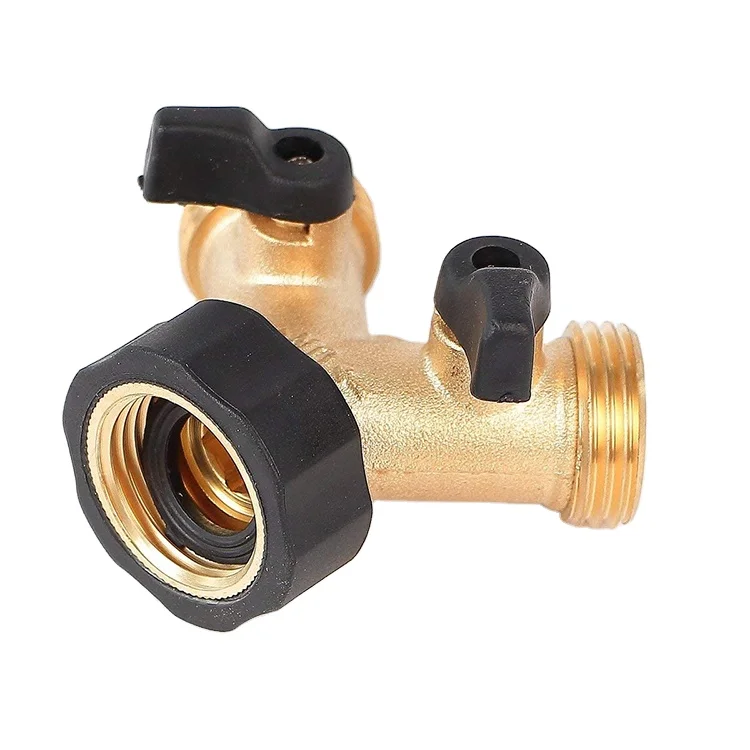Multiple Water Pipe Joints Diverting Water Faucet Fixed Hose Water Segment Brass 2 WAY Ball Valve Garden Brass ball valve