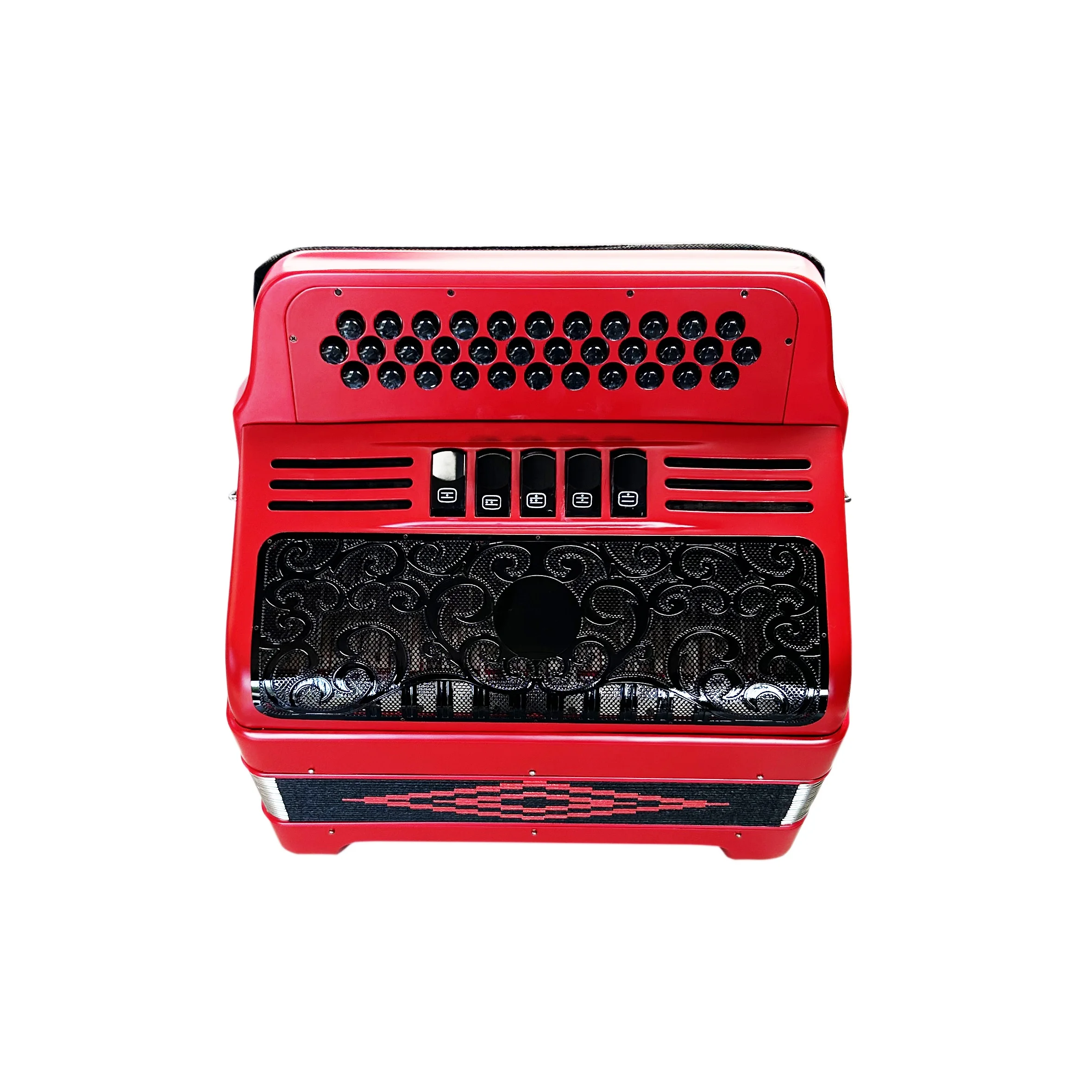 SEASOUND OEM 34 Button 12 Bass 5 Registers Red Acordeon Black Grill Accordion Diatonic JB3412D