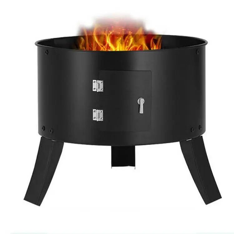 Black Chimney Three Layers Charcoal Stove Cooking Heating Grill