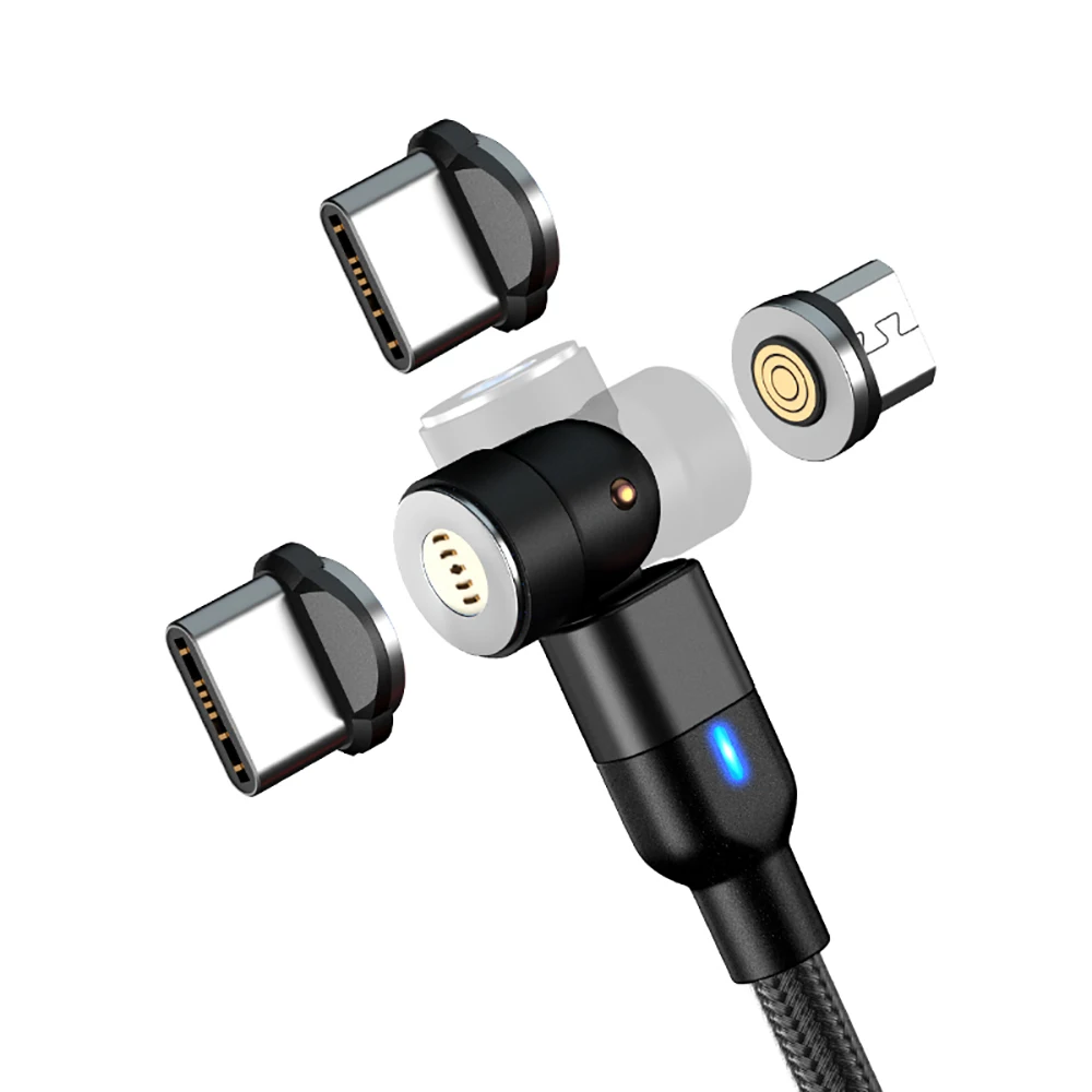 
High Quality LED Nylon Braid 18W 3A Fast Charging USB Cable Magnetic Mobile Charging Cable 