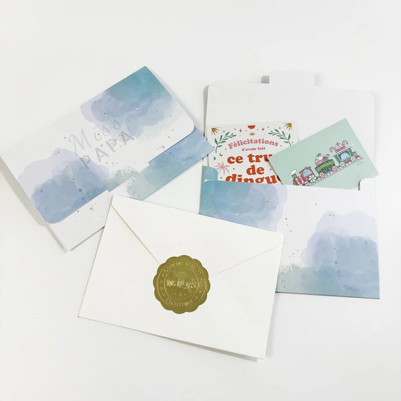 Custom Luxury Postcard Envelope Letter Invitation Business Packaging Kraft Envelope For Thank You Card
