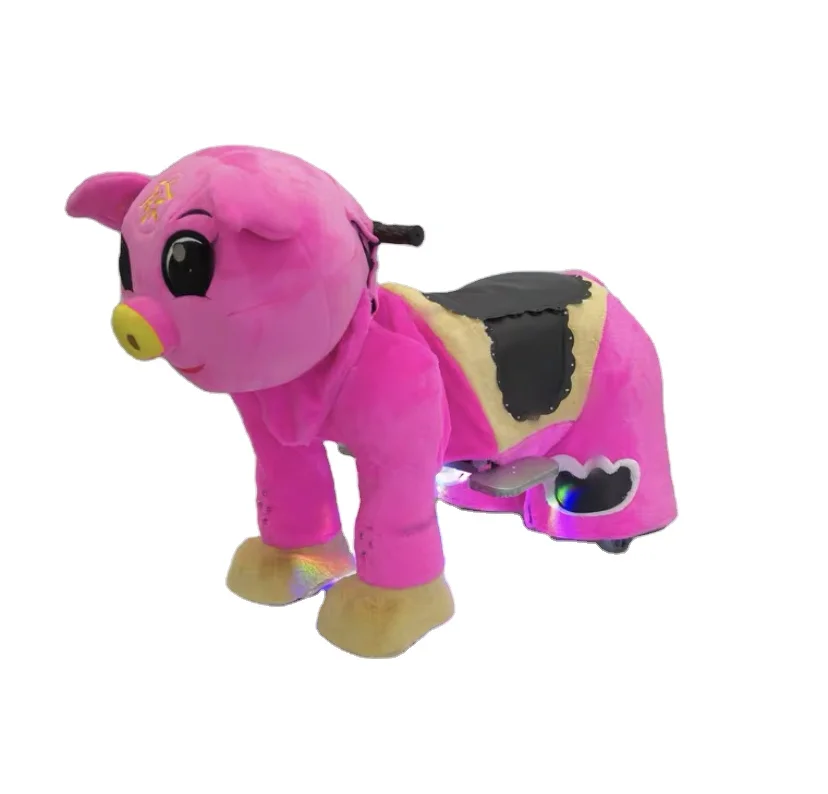 Small 72cm Plush Action Giddy Up Ride On Toy Rocking Walking Mechanical Horse Animals On Wheels Simulator For Sale Kids