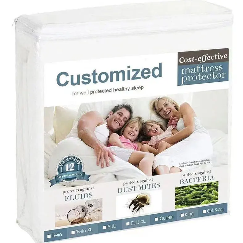 Hotel matters protector waterproof mattress queen king size custom Quilting bed cover Fitted Sheet mattress protector