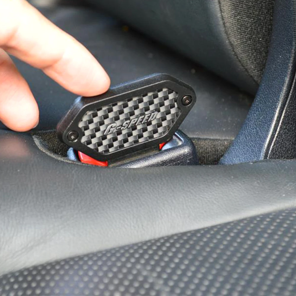 
Universal Carbon Fiber-like Car Safety Alarm Stopper Seat Belt Buckle 