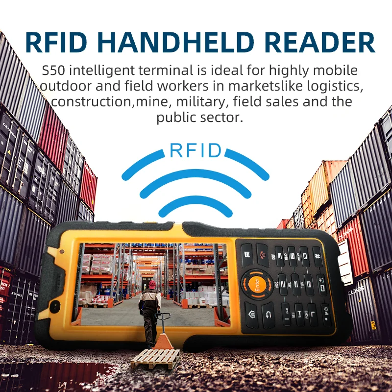 HUGEROCK S50 For Professional Droproof Dual Sim Card long-life 5000mAh battery nfc Management Scanner Barcode rfid reader rugged