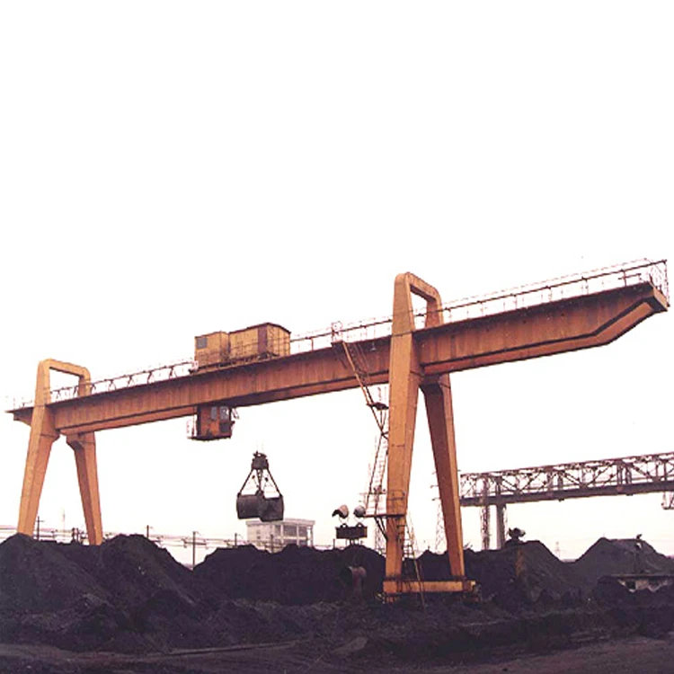 Customized Design Mine Double Girder Grab Bucket Gantry Crane For Sale