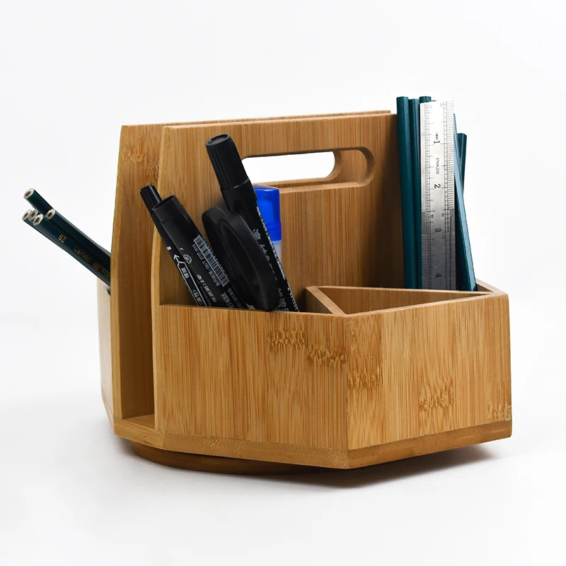 WDF New Arrival stationery organizer multifunction pen holder for desk customized pen organizer for desk bamboo pen holder