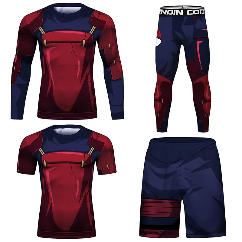 Compression Men Sportswear Quick Dry Running Mma Clothing Sets Sublimated Custom Rash Guard