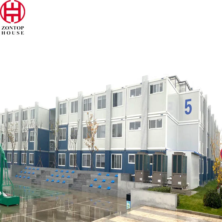 Zontop china 4 bedrooms luxury prefabricated modern quick concrete 20ft container homes 2 story prefab house