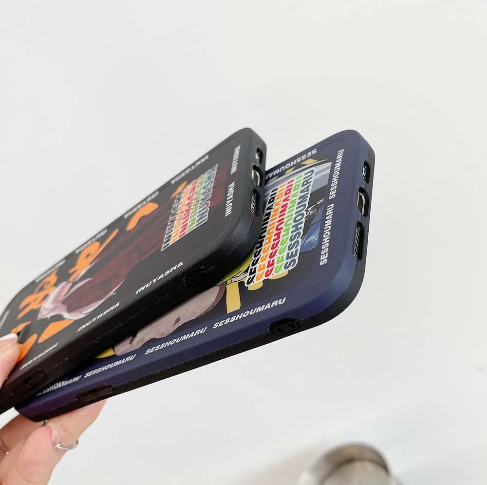 Anime Cartoon Inuyasha Wholesale Trend Phone Case For 12 Pro Max 11 Pro Max Xs Max XR 7 8 Plus Soft IMD Mobile Phone Back Cover