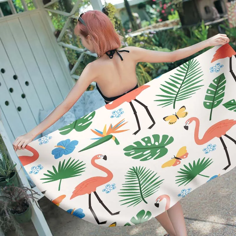 Flamingo Beach Towel Incredibly Soft Super Absorbent Large Microfiber Beach Towel for Travel Pool Softness Towel Beach