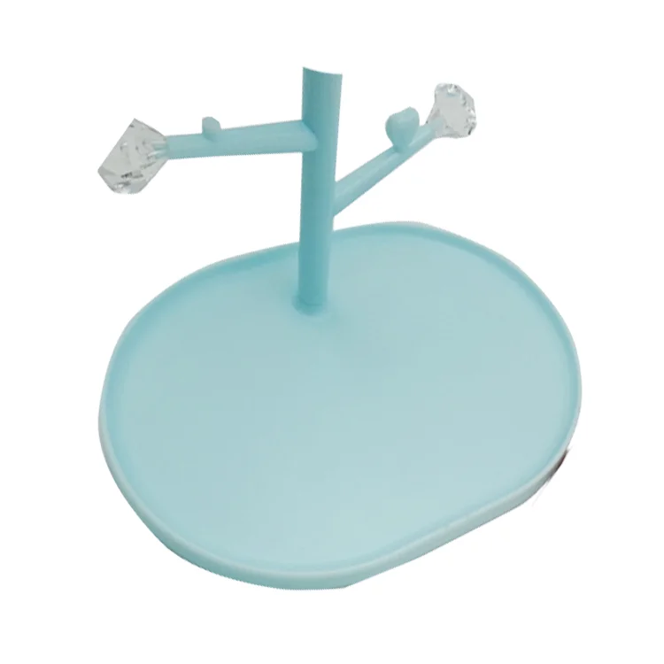 Hot sale fashion design multi color makeup vanity plastic desktop mirror with jewelry hanging function