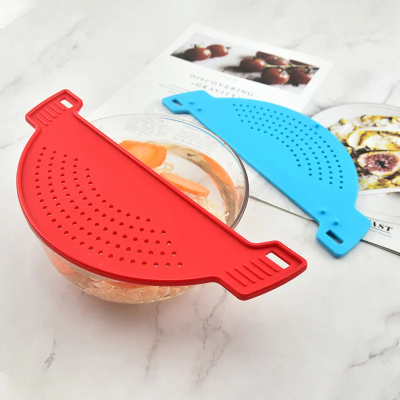 Heat resistant Anti-spill silicone drainage board kitchen drain strainer fruit noodles Leakproof baffle water Filter