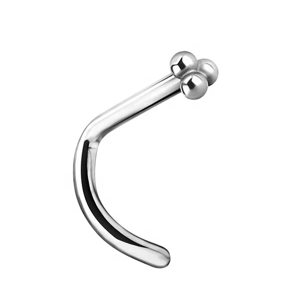 Titanium Triple Ball Nose Stud  0.8mm