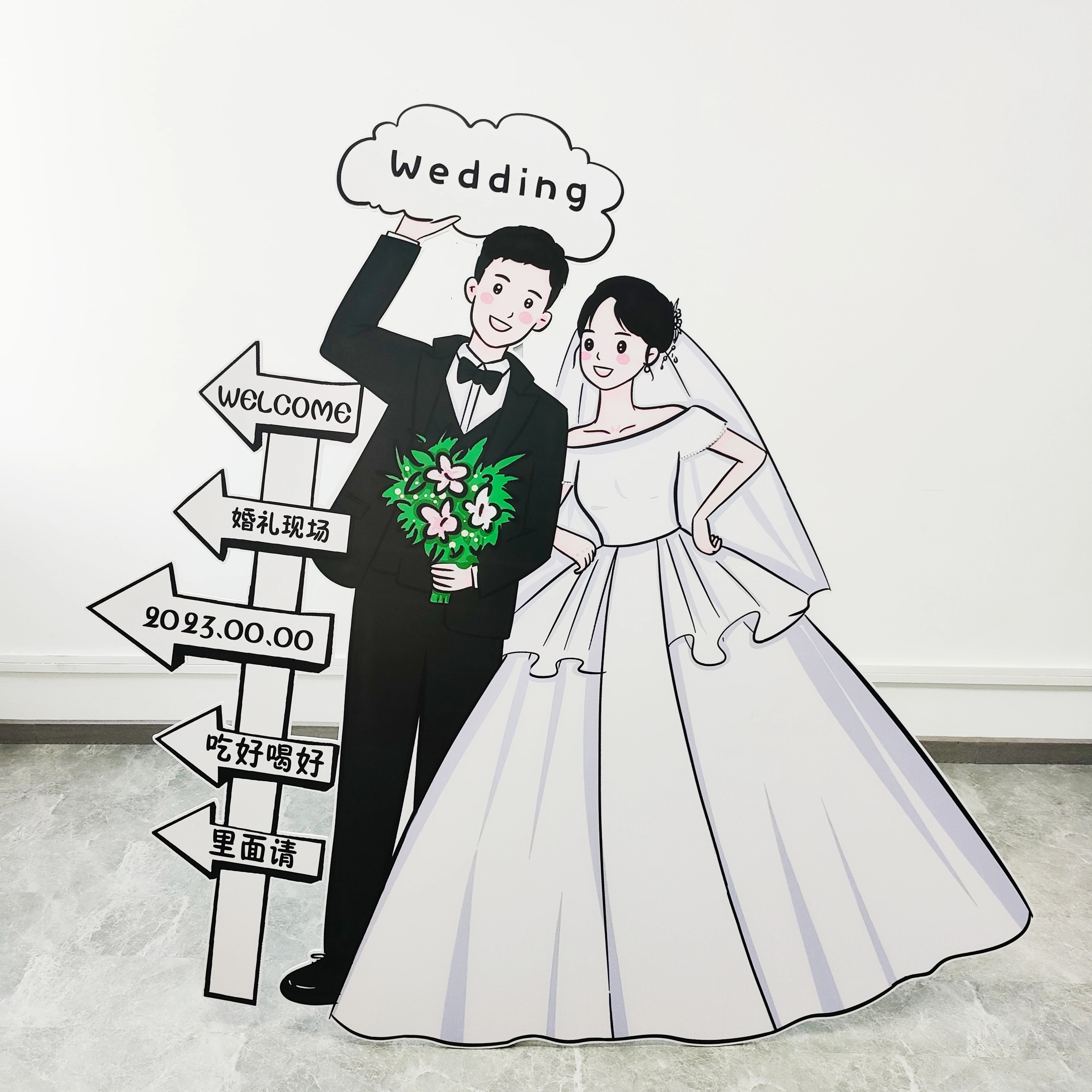 Long Lasting Props Wedding Party Reunions Birthdays Photobooth PVC Sign Photos Booth Props Sign