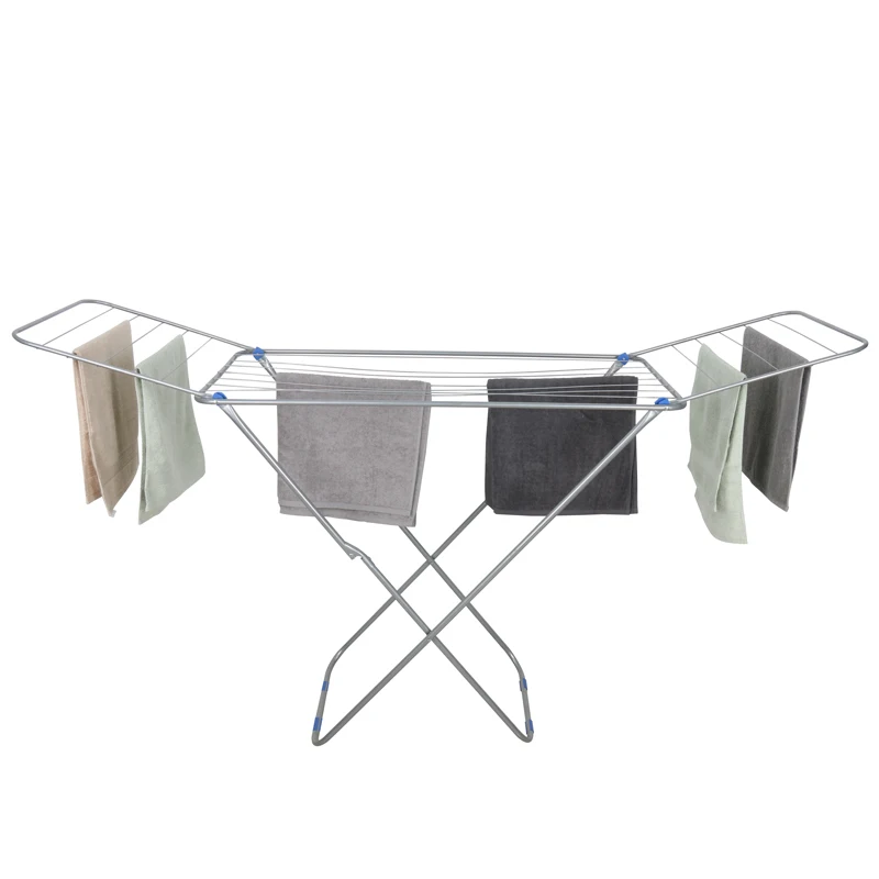 Large Outside Clothes Horse Stand Airer Collapsible Laundry Wing Rack Cloth Drying Rack Foldable