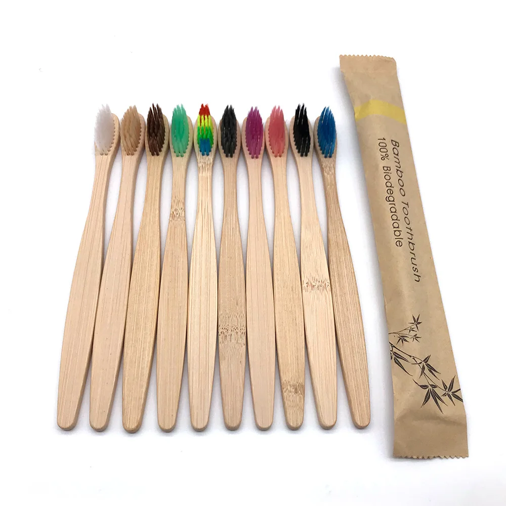 Biodegradable Natural Disposable Custom Logo Oral Care cepillo de dientes Adult Bulk Wooden Wholesale Bamboo Toothbrush