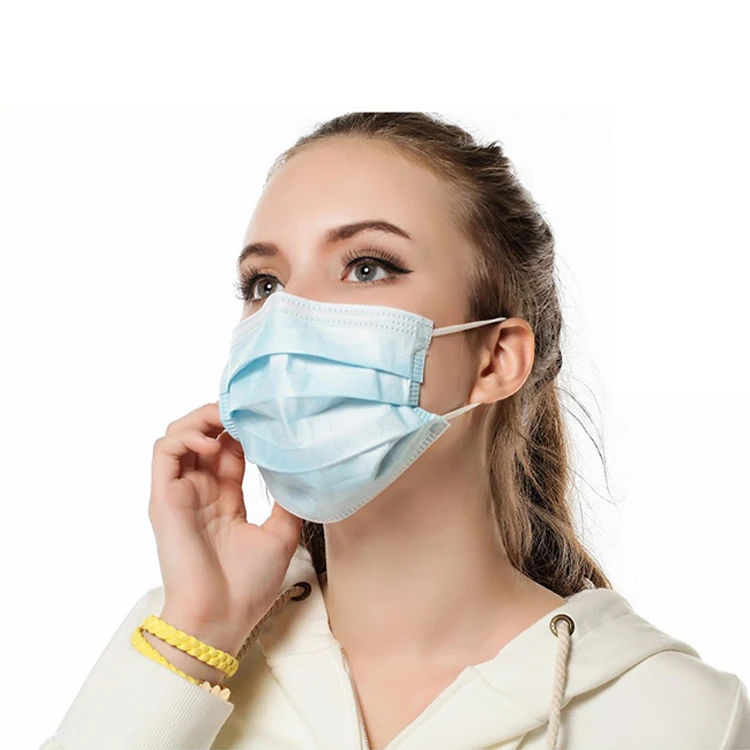 
Fashion Design Colored Blue Earloop 3 Ply Surgical Medical Disposable Protective CM Face Mask 