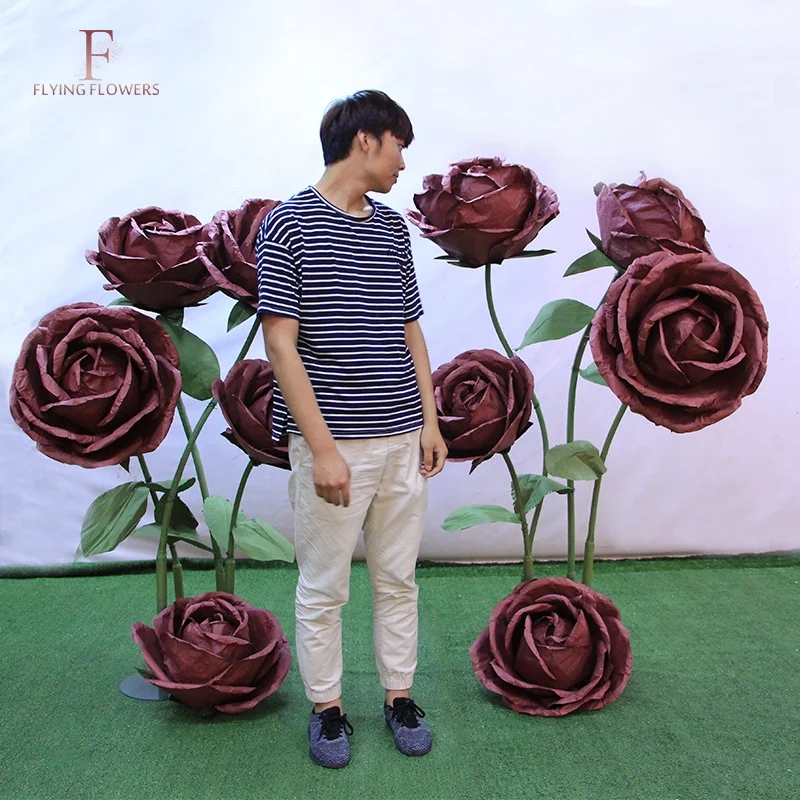 New China artificial wedding decoration Best sell design giant rose paper flowers