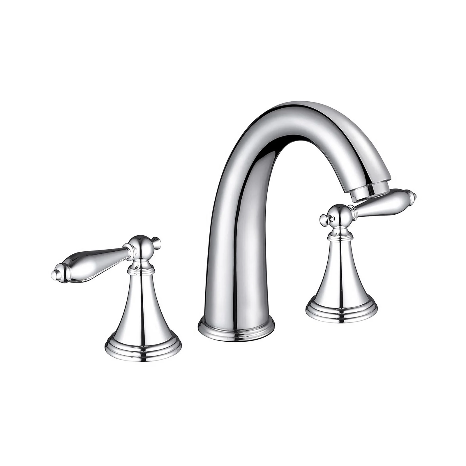 Contemporary Basin Faucet Widespread Bathroom Faucet 3 Hole, Matte Black Bathroom Faucet