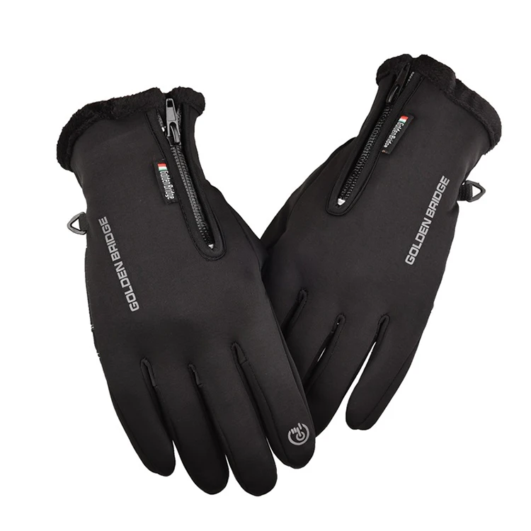 Уличные водонепроницаемые плюшевые варежки с шерстяной подкладкой и противоскользящим покрытием для сенсорного экрана мотоцикла зимние верховой