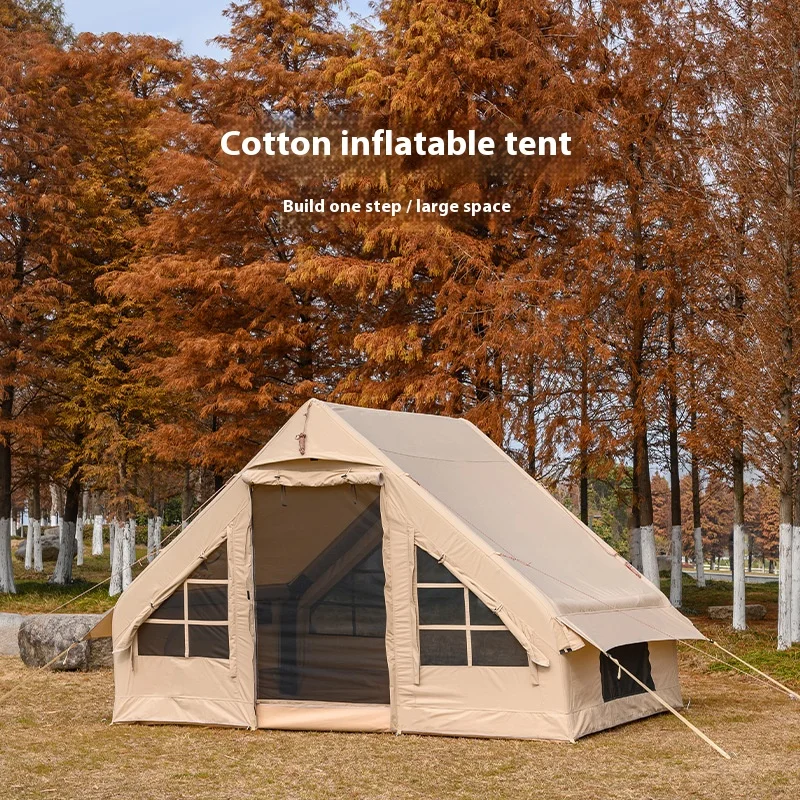 Outdoor camping inflatable tent thickened rainproof hut cotton tent camping Oxford hut ridge tent customization