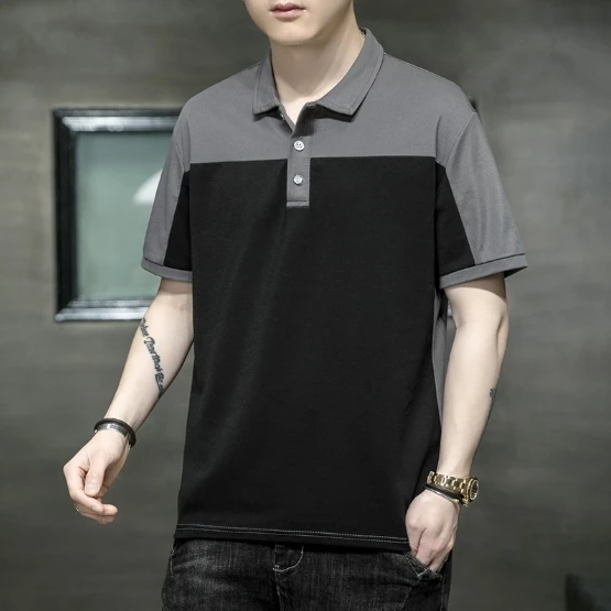 Liu Ming Spring Summer New 2024 Korean Fashion Men Casual Contrast Color Patchwork T Shirts