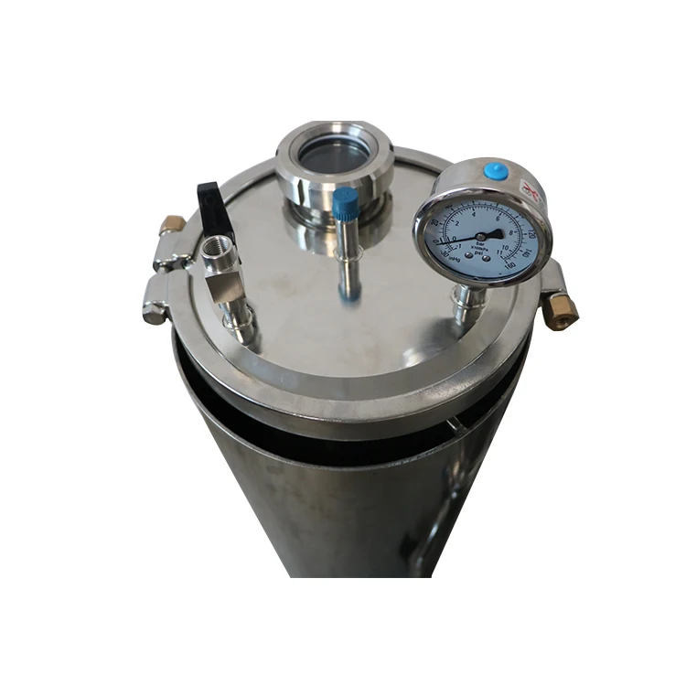 Sanitary tri clamp flat end cap lid with sight glass for collection chamber