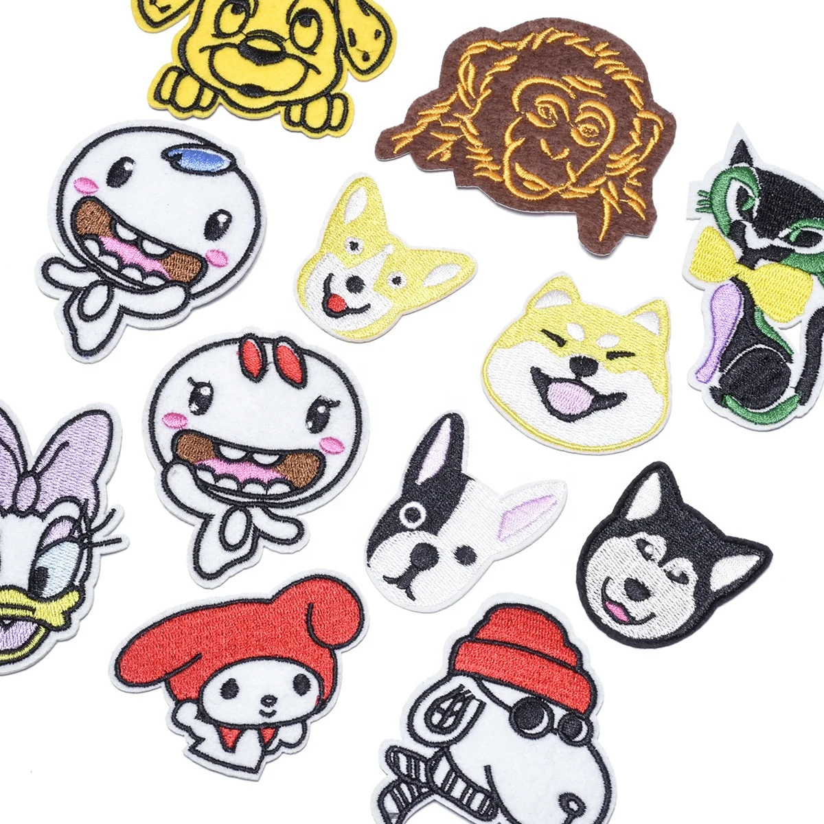 2021 Cartoon Animals Clothes Patches for Stripes Cute Clothing Stickers Iron on Appliques Embroidery Badges