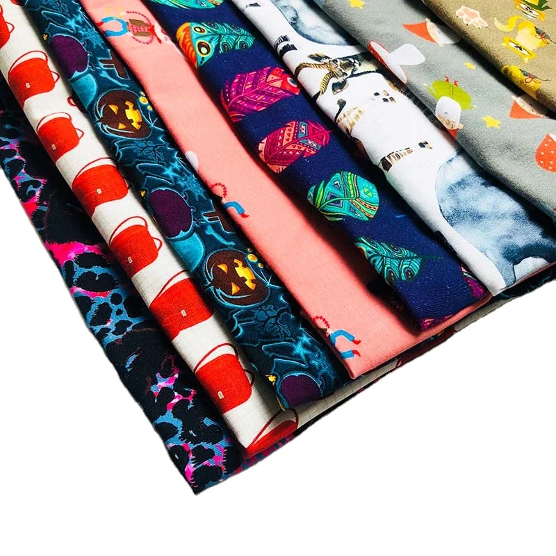 Knitted 32S 95 Cotton 5 spandex Digital Custom Printed Cotton Fabric