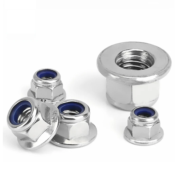 Prevailing Torque Type Hexagon Nuts DIN 6926 Stainless Steel Din6926 Metric Prevail Torque Nylon Insert Hex Flange Lock Nut T/T