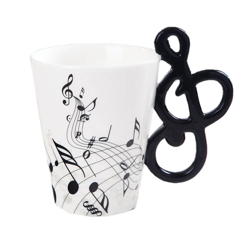 Sublimation 240ml 400ml Country Style Ceramic Music Cup Handgrip Guitar Coffee Mug for Giveaways for Music Festival Fans