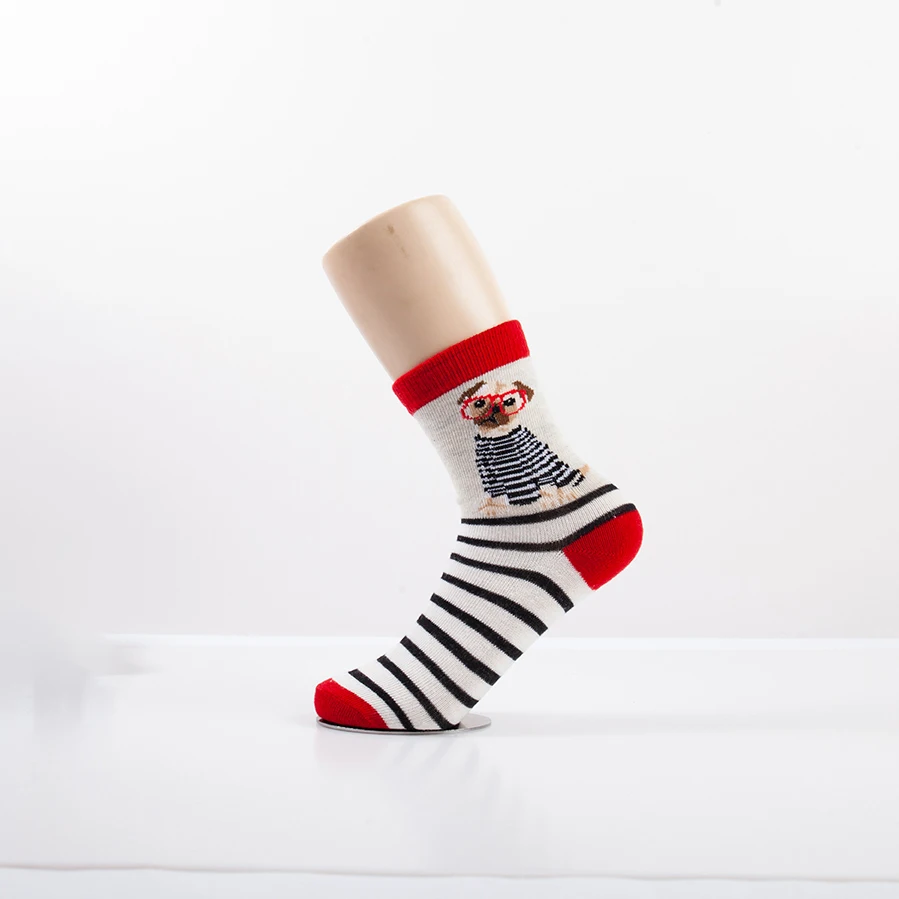 Lady wholesale jacquard dog and cat pattern woman cotton women socks