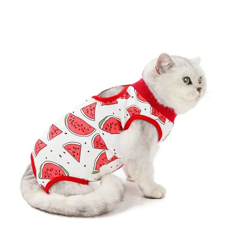 Fruit print surgical clothes for cat sterilization suit grooming clothes pet dogs cats clothing apparel wholesale