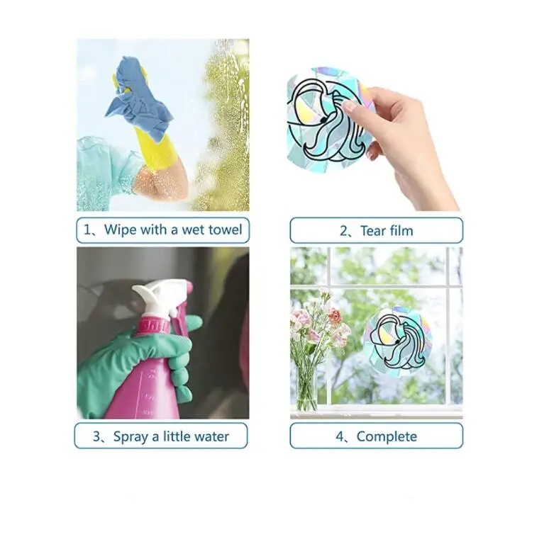 non adhesive unicorn stickers for girls butterflies sun catcher rainbow window sticker