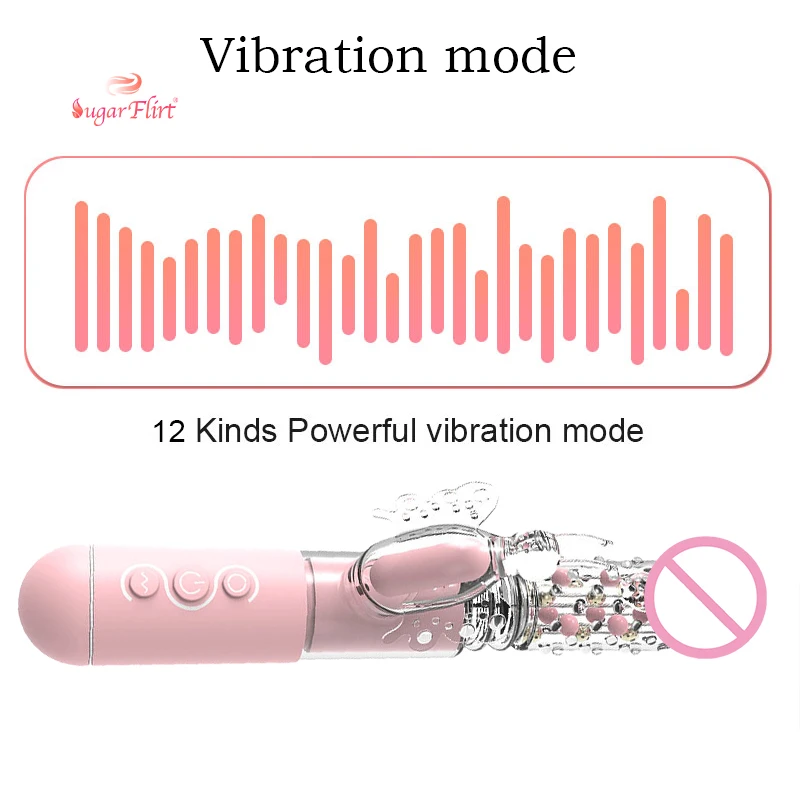 New Amazon Hot Sale Woman Sex Toy Vagina Vibrator Dildo Telescopic Rotation Stimulation g-Spot Rabbit Vibrator