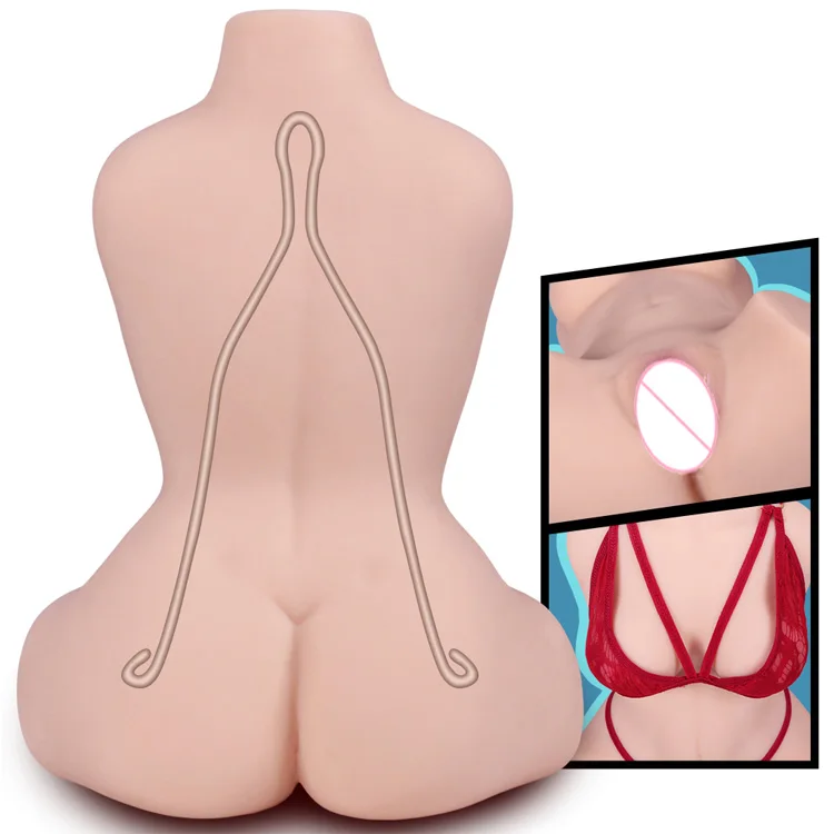 18.74LB Realistic Female Torso Sex Doll TPE Male Masturbator with Big Breasts Vagina & Anal Hand-Free Adult Sex Toys