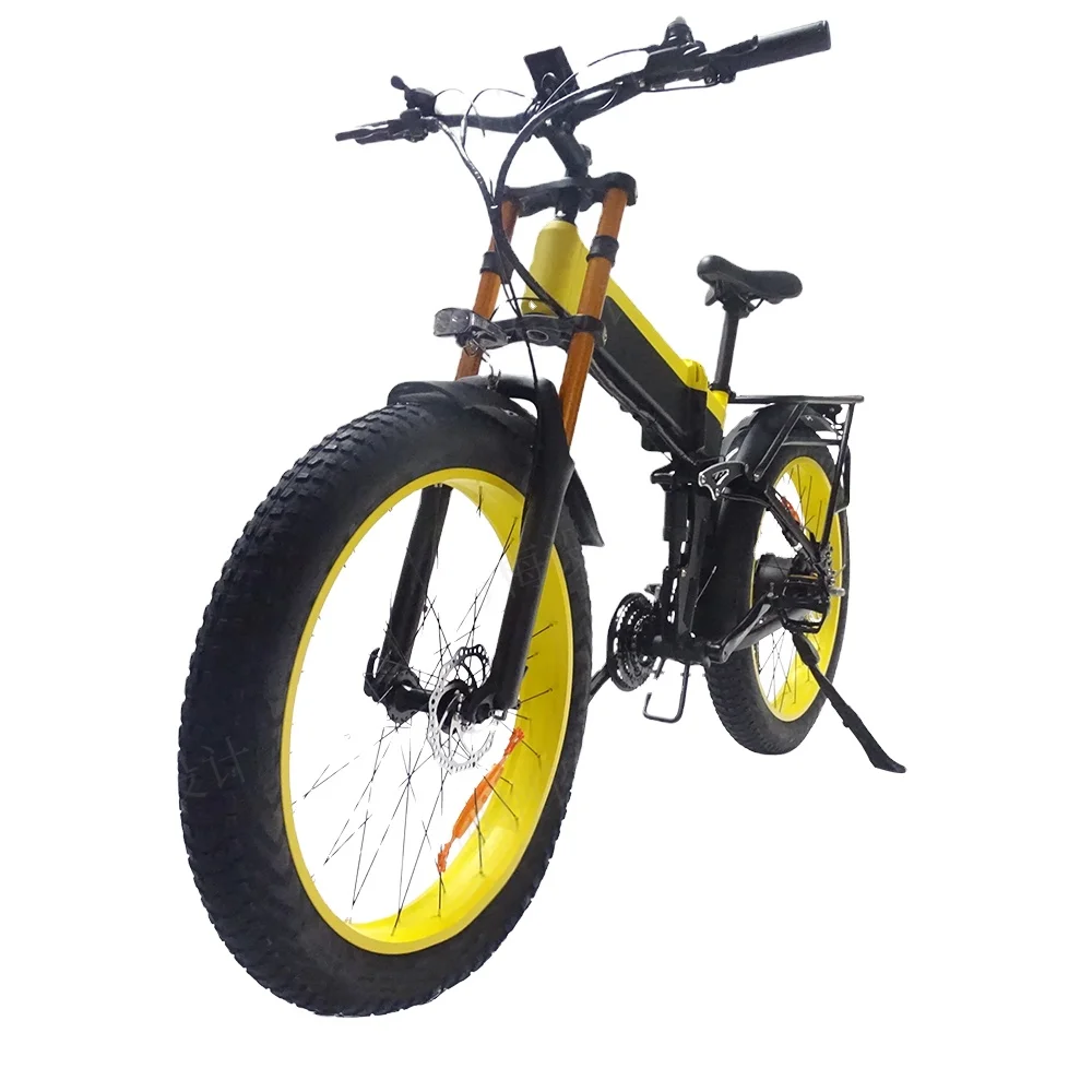 Ebike 1000w 12.8/14/17.5/21ah48v Korea battery 21speed full suspension hydraulic brake55kmh folding 26 Fat tire electric bicycle