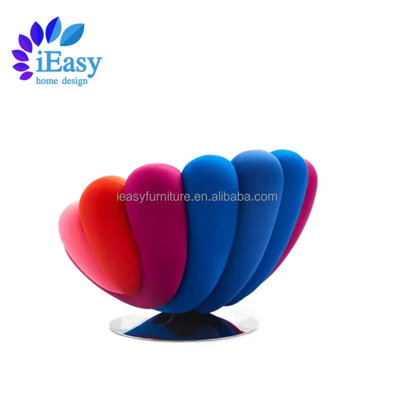 Современный Вращающийся Круглый анемоновый стул iEasyFurniture для отдыха вращающийся бархатный с лепестками акцентом одноместный диван