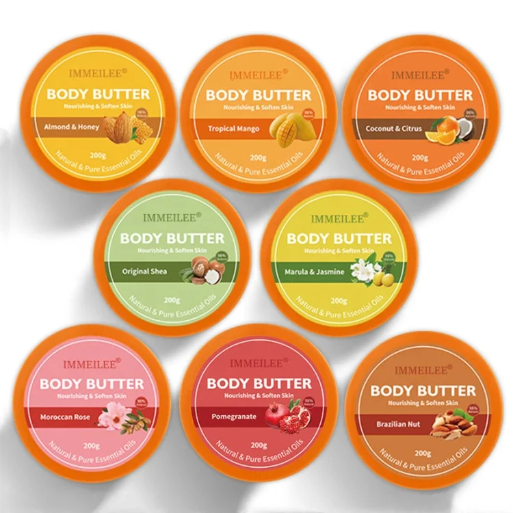 8 Scented Natural Glowing Shimmer Shea Butter Private Label Wholesale Organic Body