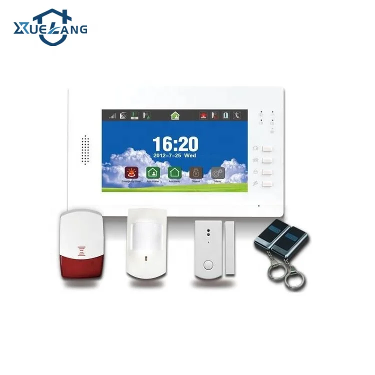 7 inch Color Screen Displays 433 or 868 Mhz Wireless GSM and PSTN Security Burglar Alarms Systems For Smart Home Automation
